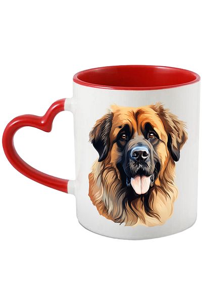 StoryGift Romania Mug with a happy dog, illustration, tongue out, furry, for lovers of , With ,STG .