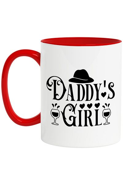StoryGift Romania Heart mug for father's daughter - text in English daughter glasses with handle Ro, Cu, STG.
