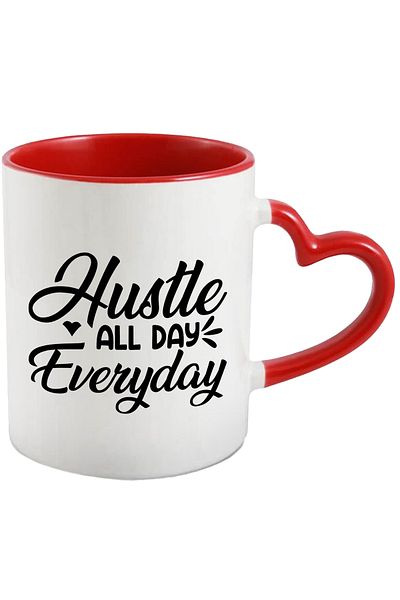 StoryGift Romania Mug with the text "Hustle all day, everyday" - work all day, every day c, With ,STG.