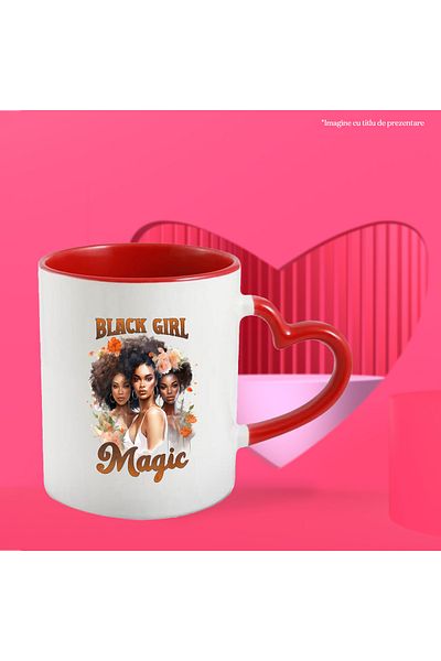 StoryGift Romania Mug with black girls with the message "Black girl magic", illustration, awareness, With ,STG.