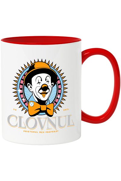 StoryGift Romania Mug you are my favorite clown funny friend BFF, 330ml, Ceramic with Red Handle, With,STG.