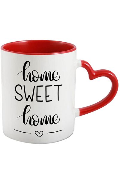 StoryGift Romania Mug with heart and the text "Home, sweet home" - sweet home, longing to return with, With, STG.