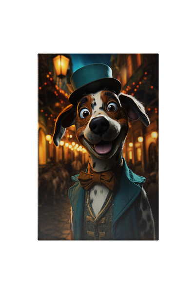 StoryGift Romania Tablou Canvas: Festivitate Urbană În Noapte Și Câinele Eleg...