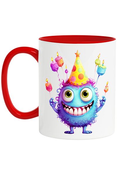 StoryGift Romania Mug with a blue ball-shaped creature | illustration | burning candles | , With ,STG .