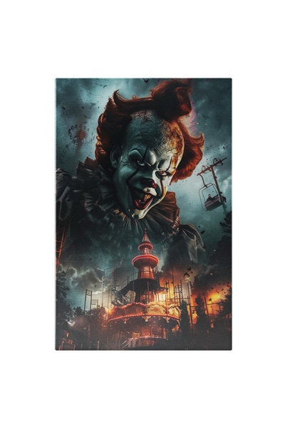 StoryGift Romania Tablou Canvas Tip Poster Personaj Filmul It - Detalii Film Carusel Roșu Luminat , Copil În Leag