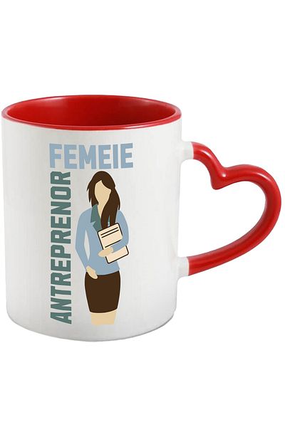 StoryGift Romania Mug female entrepreneur boss, hard working CEO, 330ml, Ceramic with Handle, With, STG.