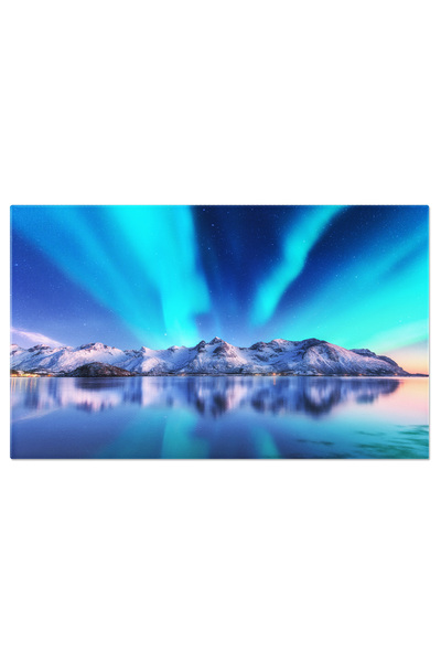 StoryGift Romania Tablou Canvas Cu Lumini Nordice In Norvegia Lofoten - Dansul Stelelor Si Aurora Boreala