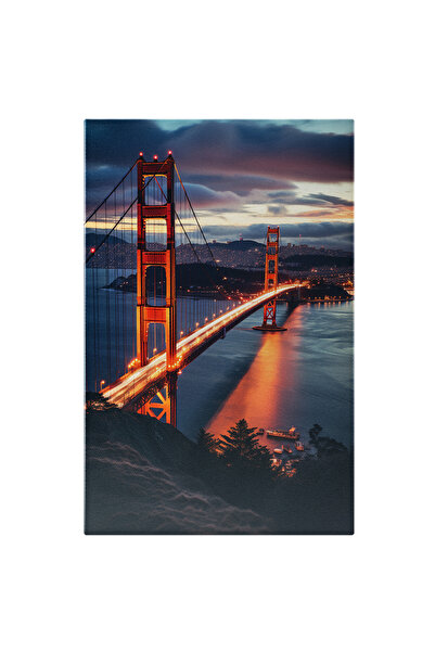 StoryGift Romania Tablou Canvas: View Apus De Soare Pod Rosu Frumusetea Arhit...