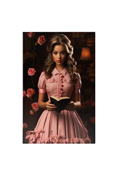 StoryGift Romania Tablou Canvas: Belle Citind O Carte Barbie, Par Saten, Lucr...