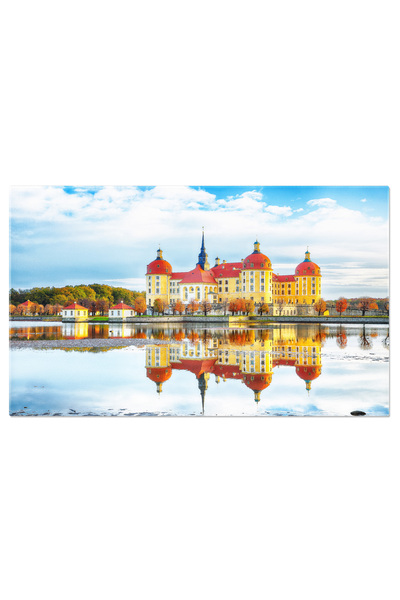 StoryGift Romania Tablou Canvas Vederea Mareata A Castelului Moritzburg Langa Dresden, Castel, Gradina, Baroc, De