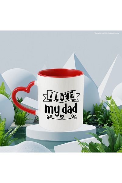 StoryGift Romania Heart mug for a father appreciated and respected by his children with Handle In, With, STG