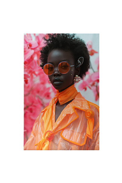 StoryGift Romania Tablou Canvas: Femeie Africana In Costum Portocaliu Cu Par ...