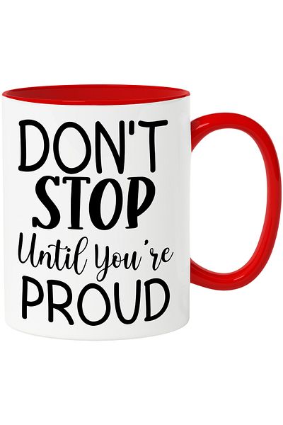 StoryGift Romania Mug with motivational message "Don't stop until you're proud" - don't stop until you're proud, by ,STG.