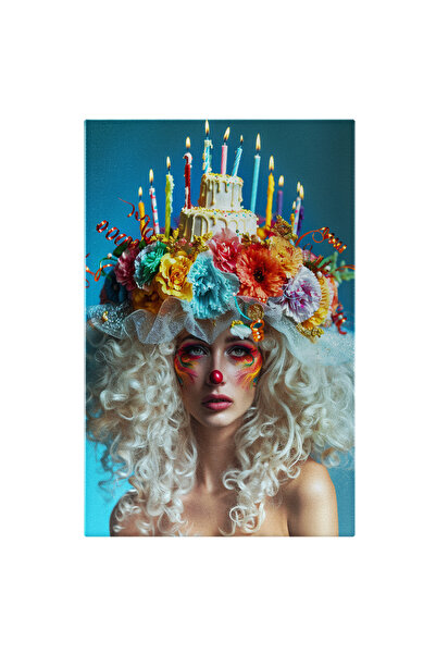 StoryGift Romania Tablou Canvas Blonda Cu Păr Creț Ce Îți Serbează Aniversare...