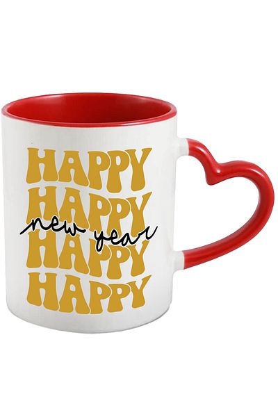 StoryGift Romania Mug With Text in English Happy New Year, New Year's Eve, New Year's Resolution, Night, Wax, With, STG.