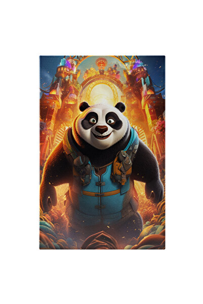 StoryGift Romania Tablou Canvas: Exploratorul Urs Panda Cu Vesta Albastra Si ...