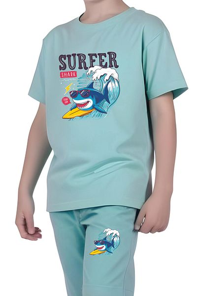 FYK KİDS BOY'S T-SHIRT-CAPRY PRINTED BOTTOM-TOP SET