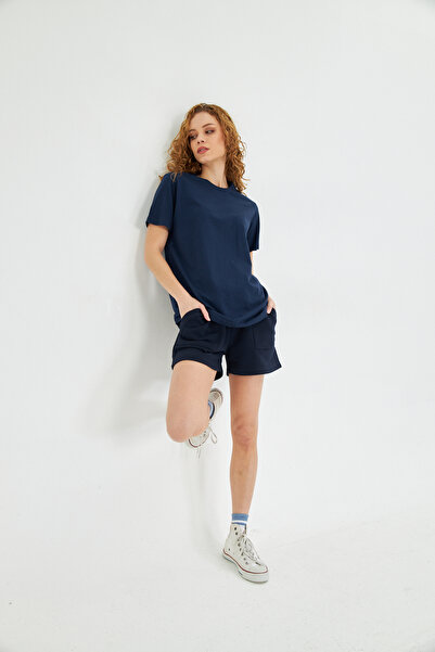 The Champ Clothing Kadın Konforlu %100 Pamuk Kısa Kollu Günlük Oversize Tişört
