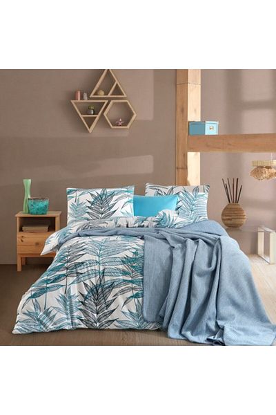 Nazenin Set 5 pieces, bed linen + blanket, Nazenin Home, Amazon Petrol