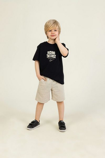 DMB BOYS & GIRLS Boys' Summer Printed Cotton T-Shirt and Linen Look Shorts Boys' Set