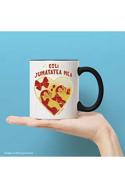 StoryGift Romania Mug you are my other half happy couple Valentine's Day, 330ml, Ceramic with Handle Ne, With, STG.