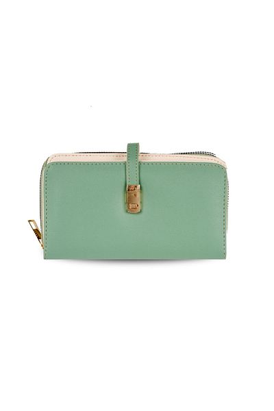 Mio Gusto Green Color Zippered Women's Wallet