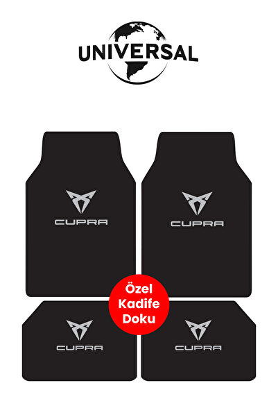 Universal Yıkanabilir Üst Sınıf Kumaş Ve Taban Kalın Pvc Cupra Oto Paspas Seti 3,4kg Kalınlık 0,5cm