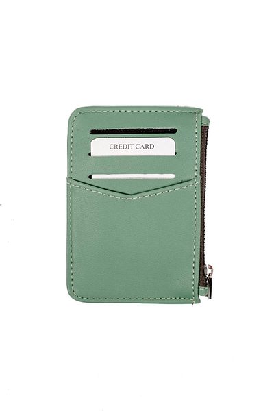 Mio Gusto Green Color Zippered Card Holder Women's Wallet