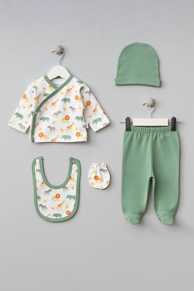 Bebitof 5-Piece Cute Animals Patterned Newborn Set