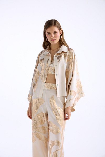NOK İSTANBUL Golden Palm Shirt Ecru