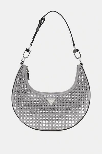 Guess Lua Small Hobo Women's Gray Shoulder Bag Hwıy9205010-Sıl