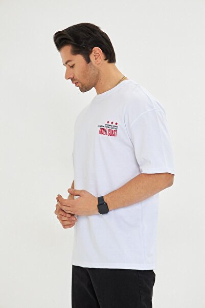 The Champ Clothing Ανδρικό μπλουζάκι με στάμπα Amalfi Coast Oversize από βαμβακερό λαιμόκοψη