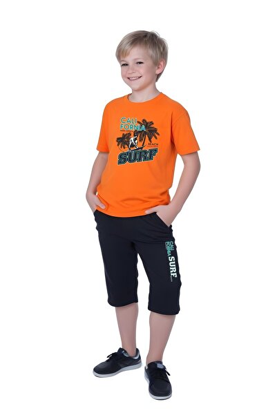 FYK KİDS Boy's Summer Slam Dunk-Gaming-Varcity Printed Bottom-Top Suit