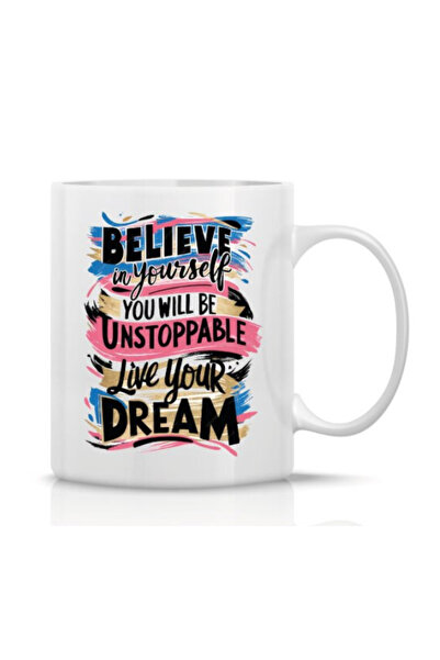 OEM Cană albă personalizată, Believe, INOVATIX®. 330 ml