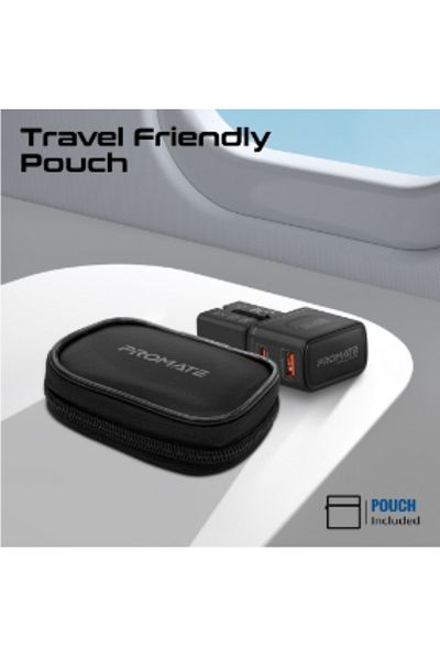 Promate Promate TriPlug-PD35 - Multi-Port Universal Travel Adapter (US/UK/EU/AU) with USB-C Fast Charging