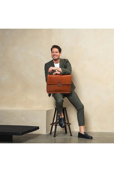 The Chesterfield Brand Servieta pentru acte si laptop 15 inch, The Chesterfield Brand, Salvatore, piele naturala