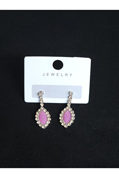 Avcıoğlu Aksesuar أقراط نسائية حجر اللوز متدلية كريستال الزركون حجر الفضة مرص...