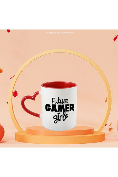 StoryGift Romania Heart mug for a future gamer/gamer girl with Red Heart Handle, With,STG.