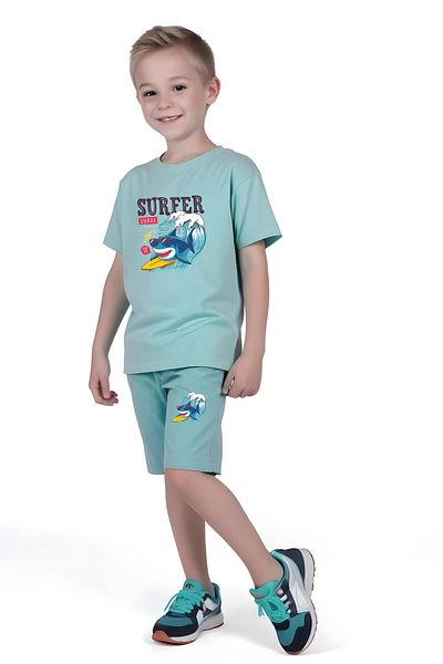 FYK KİDS BOY'S T-SHIRT-CAPRY PRINTED BOTTOM-TOP SET