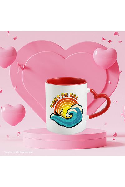 StoryGift Romania Mug I'm on the wave man on the surfboard, high wave sport, 330ml, Ceramic with Handle, With,STG.