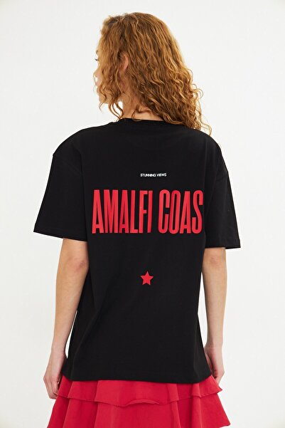 The Champ Clothing Γυναικείο μπλουζάκι με στάμπα Amalfi Coast Oversize από βα...