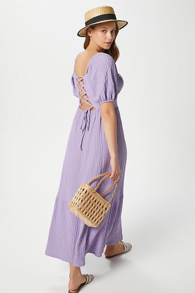 Ritnice Rochie de damă Isabella, cu textura Seersucker, liliac, lycra, 12238
