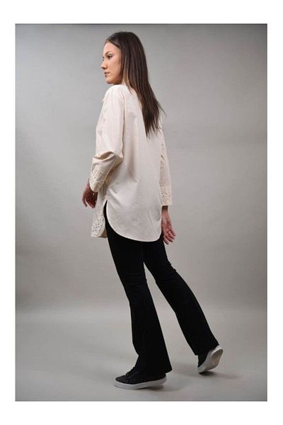 Y TWO WOMEN SONIA COTTON OXFORD SHIRT Beige S-M