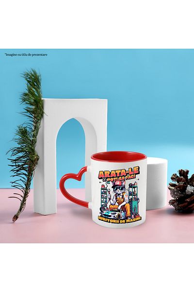 StoryGift Romania Mug show them you can cars cat mechanic, motivational, 330ml, Ceramica cu Mane, Cu, STG