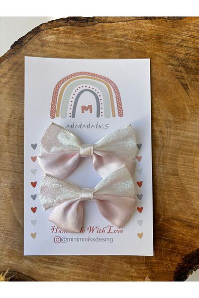 Miniminiksdesing Shiny 2-Piece Satin Bow Buckle