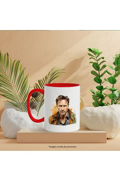StoryGift Romania Liam Neeson Mug, Famous Actor, Movie Lovers, Multicolor 330 ml, Ceramic, With ,STG.