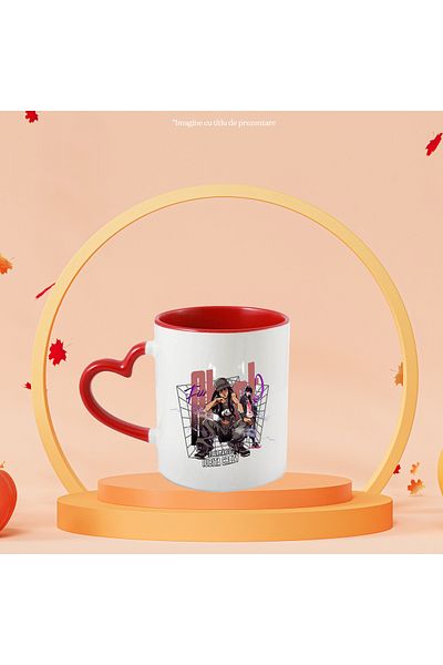 StoryGift Romania Girl Mug In Hip Hop Style Text Be Careful I'm Watching You Crazy Lover, 330ml, Ceramics, With ,STG.