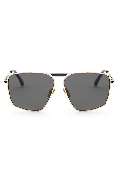 Angel Eyes Geometric Design Gold Frame Black Glass Women&Men Sunglasses Ce Certificated Uv400