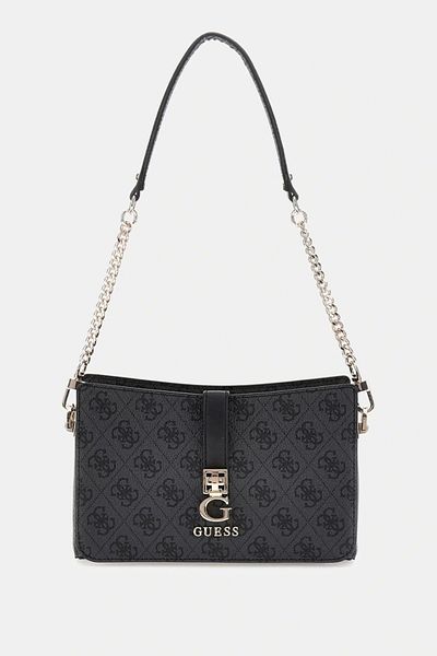 Guess Zamira Top Zip Shoulder Bag Women Anthracite Shoulder Bag Hwsg9629180-Clo