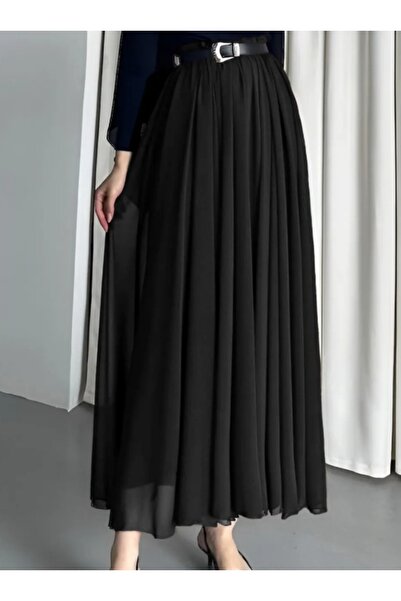 MERİT FASHION Kloş Şık Şifon Etek